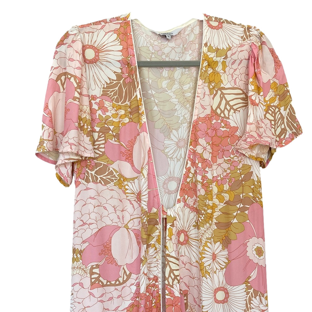 Floral Pink and Gold Maxi Dress - Picture 4 of 13